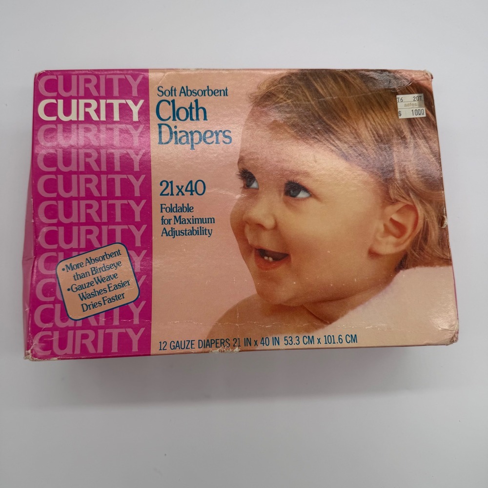 Vintage Curity Cloth Diapers 12 Pack Gauze Weave 21x40 White Made in USA New